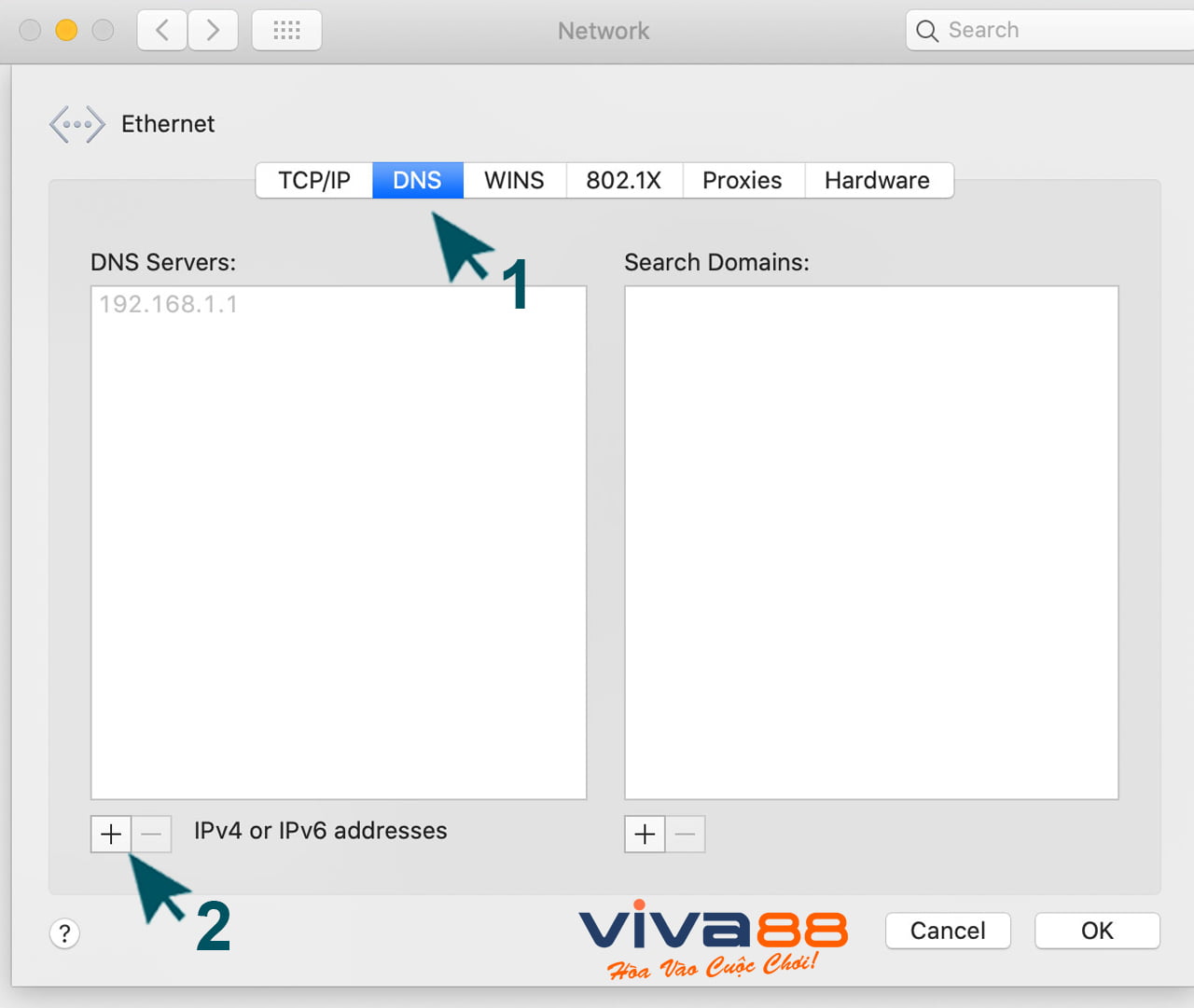 đổi DNS trên MacOS bước 2