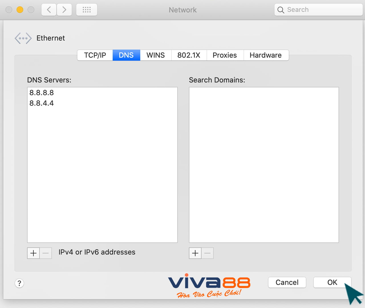 đổi DNS trên MacOS bước 3